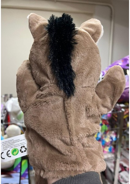 Peluş 25 cm El Kuklası Kahverengi Eşek Kukla modelleri