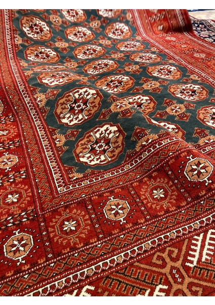 El Dokuma Iran Buhara Halısıdır Yün Dokuma Petrol Yeşili Ebatı 195X135 fiyatları