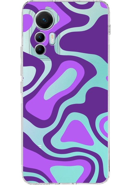 Xiaomi Mi 12 Lite Uyumlu Kapak Renkli Desen Tasarımlı Slimfit Şeffaf Silikon Kılıf