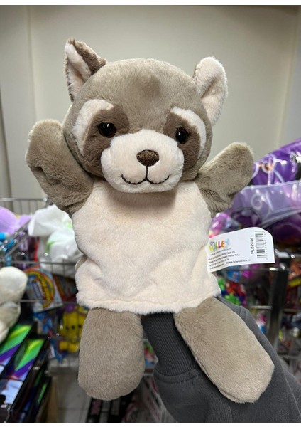 Peluş 25 cm El Kuklası Kahverengi Rakun Kukla fiyatları