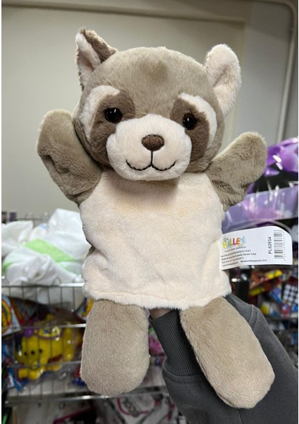 Peluş 25 cm El Kuklası Kahverengi Rakun Kukla modelleri