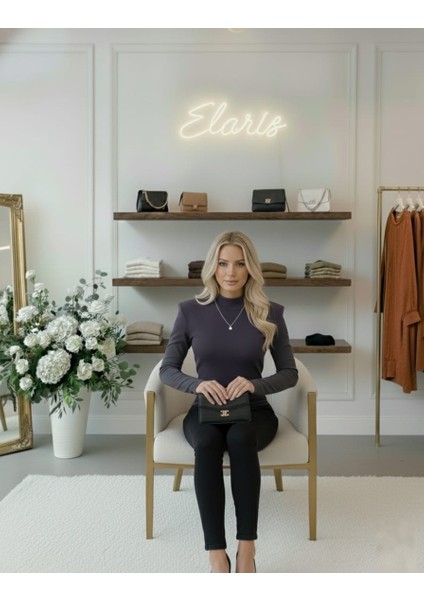 Kadın Farklı Renk 2'li Yarım Balıkçı Yaka Uzun Kollu Düz Kesim Kadın Bluz