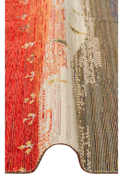 Ürgüp 12 Terra %100 Pamuk ile Üretilen Etnik Desenlere Sahip Yıkanabilir Çift Taraflı Ince Yıkanabilir Kilim fırsatları