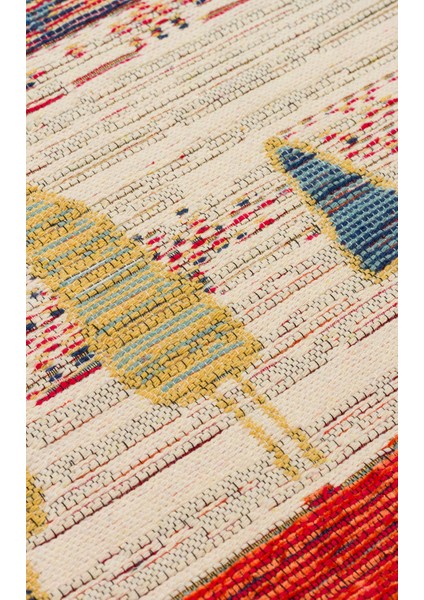 Ürgüp 12 Terra %100 Pamuk ile Üretilen Etnik Desenlere Sahip Yıkanabilir Çift Taraflı Ince Yıkanabilir Kilim indirimleri