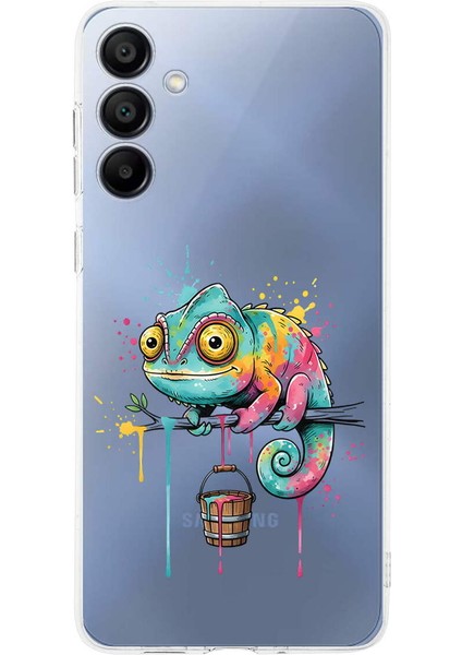 Samsung Galaxy A16 ile Uyumlu Splash Bukalemun Tasarımlı Şeffaf Silikon Kılıf