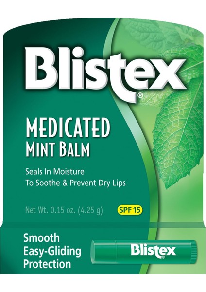 Blistex Medicated Mint Lip Balm, 0.15 Ounce (Pack Of 24) – Prevent Dryness & Chapping, Spf 15 Sun Protection, Seals In Moisture, Hydrating Lip Balm, Easy Glide Formula For Full Coverage
