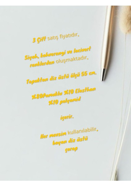 Algitsin OLA Algitsin O L A Bayan Diz Üstü Çorap 3 Lü Set indirimleri