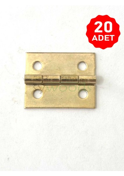 Klasik Menteşe 20 Adet Sarı 20x25 mm Kutu ve Sandık Menteşesi Hobi Maket