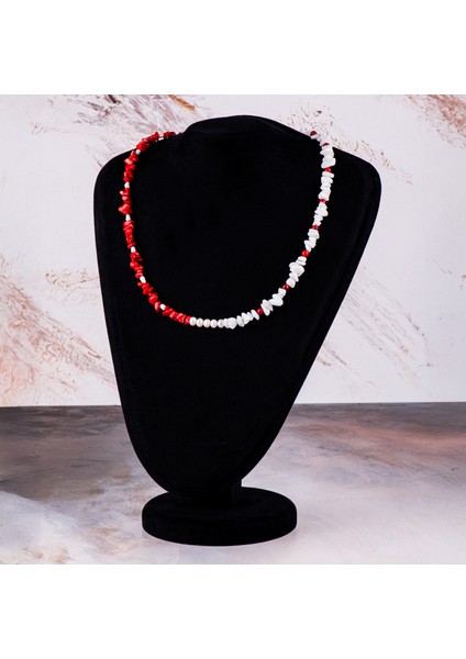 Mercan ve İnci Doğal Taş Kadın Kolye – Zarafet, Enerji ve Doğal Işıltı Kolyesi modelleri