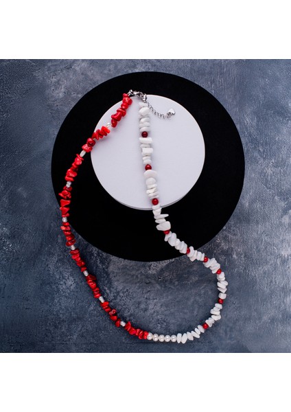 Mercan ve İnci Doğal Taş Kadın Kolye – Zarafet, Enerji ve Doğal Işıltı Kolyesi fırsatları