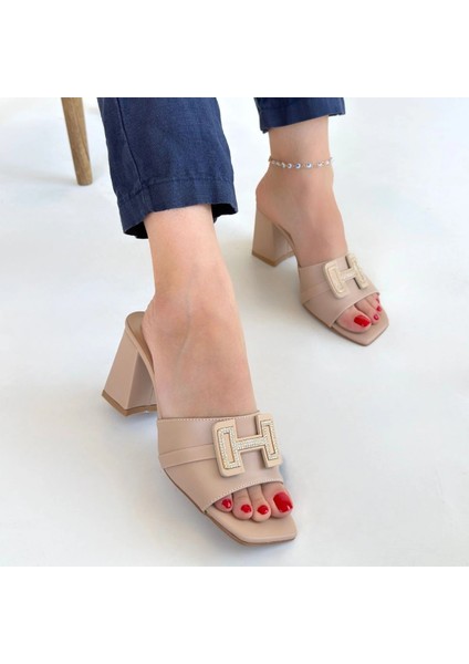 Erew Bej Cilt Topuklu Terlik fırsatları