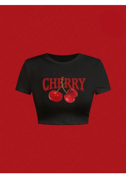 Kadın Have A Nice Weekend Cherry Crop