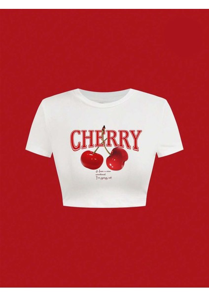 Kadın Have A Nice Weekend Cherry Crop