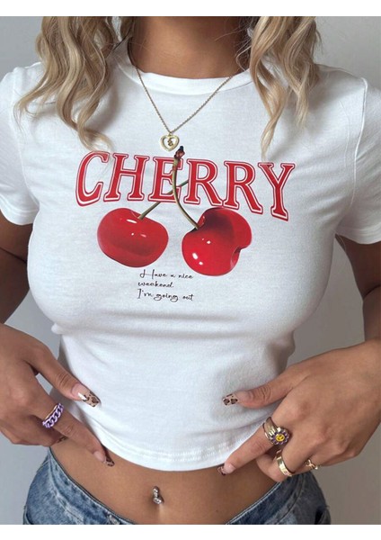 Kadın Have A Nice Weekend Cherry Crop modelleri