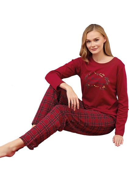 Over Sleep 3258 Kadın Yılbaşı Pijama Takımı