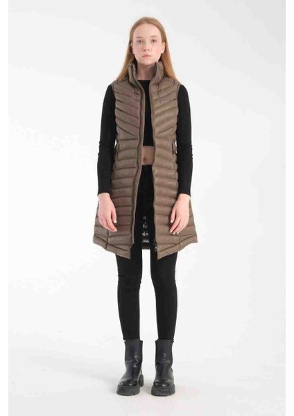 Omnı Heat Termal Haki Dar Kesim Kadın Yelek