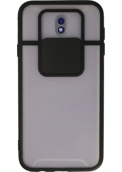 Ieg Samsung Galaxy J7 Pro / J730 Kılıf Palm Buzlu Kamera Sürgülü Silikon - Siyah