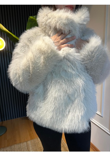 Şal Yaka Kürk Mont Krem fiyatları