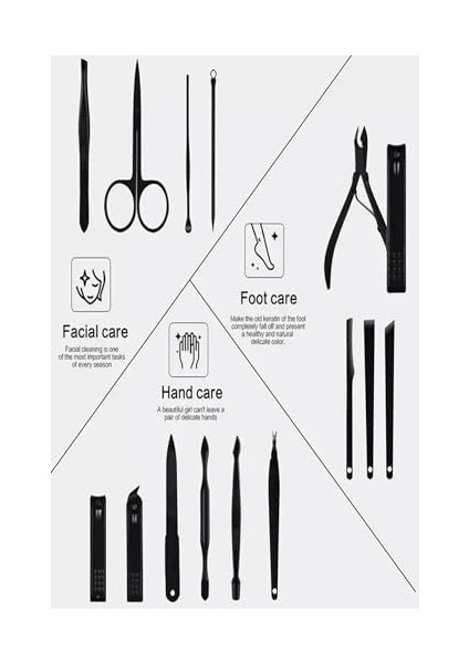 Mobee 17 Parça Profesyonel Çok Fonksiyonlu Manikür ve Pedikür Tırnak Seti modelleri