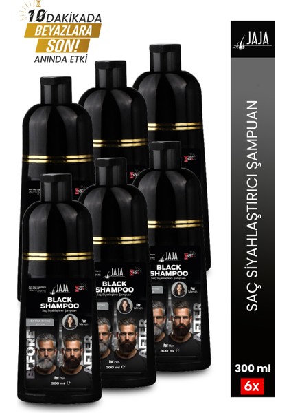 6'lı Set Saç Siyahlaştırıcı Şampuanı (Beyazlar Için) 300 ml