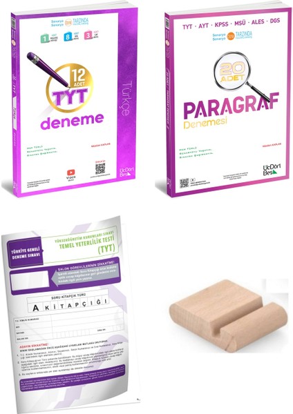 Tyt Türkçe Tyt Paragraf Deneme / Branş Deneme Üçdörtbeş - 345 / Yks 2026 + Tyt Deneme+Telefon Tutucu