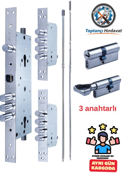 Daf Merkezi Çelikkapı Kilidi 14 Lü Sistemtoki Kilidi Takım