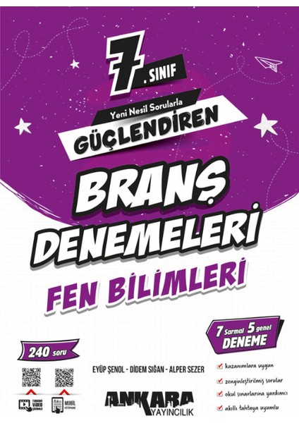 Nartest 7.sınıf Mod Fen Bilimleri Soru Bankası ve Ankara Güçlendiren Denemeleri +1 Deneme Hediyeli modelleri