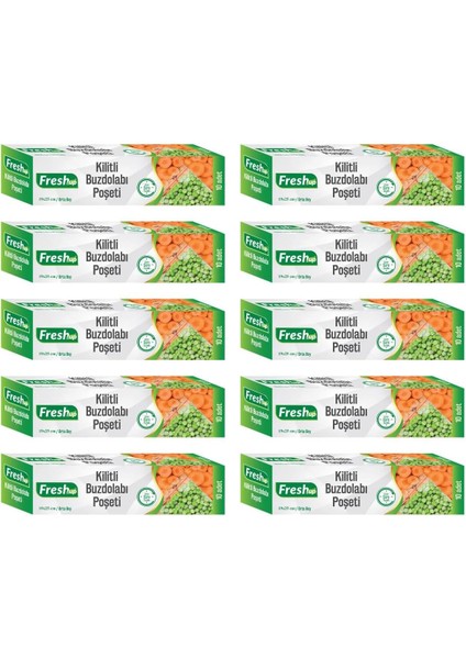 Fresh-Up 19X25CM Ekonomik Kilitli Buzdolabı Poşeti 100 Adet