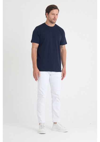 Unisex Bisiklet Yaka Beyaz Regular Fit Basic %100 Pamuk T-Shirt