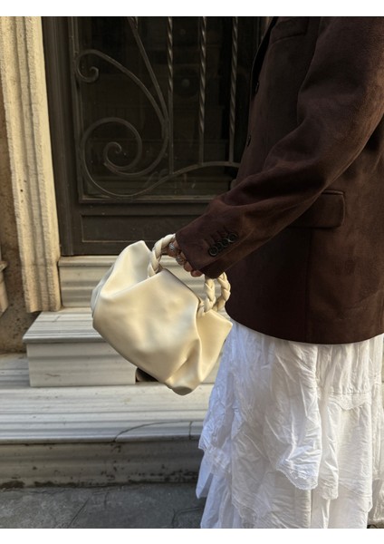 Ilot.ıstanbul | Örgü Saplı Yumuşak Dökümlü Pouch Çanta El Çantası Trend Clutch fiyatları