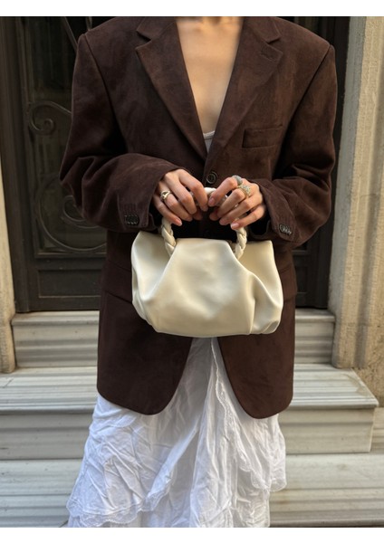 Ilot.ıstanbul | Örgü Saplı Yumuşak Dökümlü Pouch Çanta El Çantası Trend Clutch fırsatları