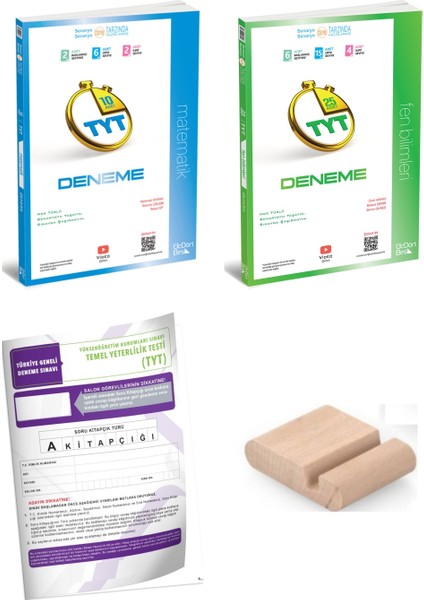 Tyt Matematik Tyt Fen Deneme / Branş Deneme Üçdörtbeş - 345 / Yks 2026 + Tyt Deneme+Telefon Tutucu