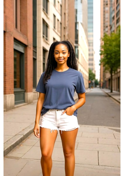 Unisex Bisiklet Yaka Beyaz Regular Fit Basic %100 Pamuk T-Shirt