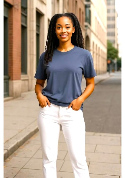 Unisex Bisiklet Yaka Beyaz Regular Fit Basic %100 Pamuk T-Shirt modelleri