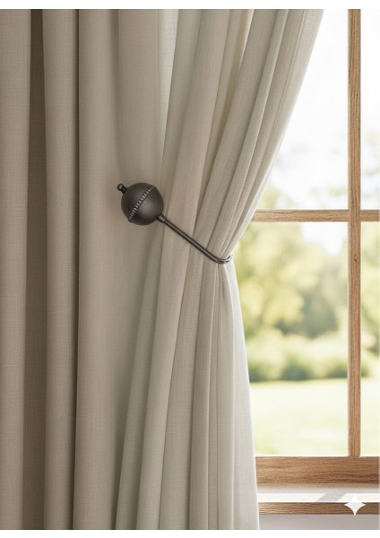 Kornişe Takılan Metal Kolbağı Perde Aksesuarı 1 Adet (Duvar Delmeden Kolay Montaj)