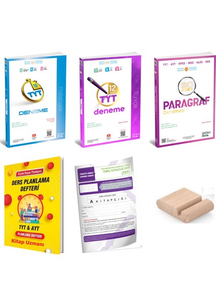 Tyt Matematik Tyt Paragraf Türkçe Deneme / Branş Deneme Üçdörtbeş - 345 / Yks 2026 + Tyt Deneme+ Tutucu