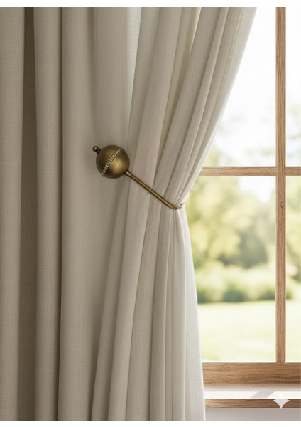 Kornişe Takılan Metal Kolbağı Perde Aksesuarı 1 Adet (Duvar Delmeden Kolay Montaj)