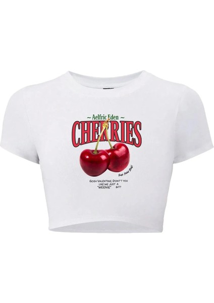 Kadın Cherries Crop T-Shirt