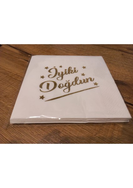 2 Paket Iyiki Doğdun Doğum Günü Peçetesi Gold Baskılı Peçete Toplam 32 Adet Parti Peçetesi fiyatları