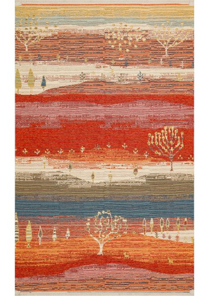 Ürgüp 12 Terra %100 Pamuk ile Üretilen Etnik Desenlere Sahip Yıkanabilir Çift Taraflı Ince Yıkanabilir Kilim fiyatları