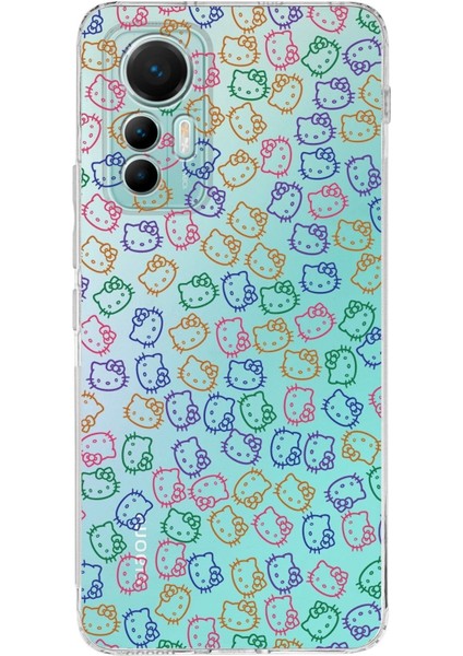 Xiaomi Mi 12 Lite Uyumlu Kapak Hello Kitty Tasarımlı Slimfit Şeffaf Silikon Kılıf