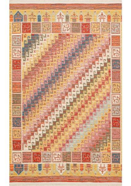 Ürgüp 11 Terra %100 Pamuk ile Üretilen Etnik Desenlere Sahip Yıkanabilir Çift Taraflı Ince Yıkanabilir Kilim fiyatları