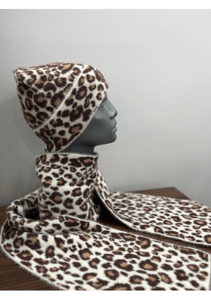 Kadın Leopar Desenli Kışlık Atkı Bere Takımı – Yumuşak Tüylü Akrilik Ikili Set – Sıcak Tutucu fiyatları