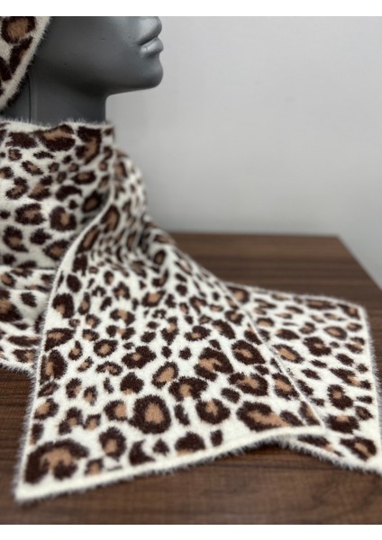 Kadın Leopar Desenli Kışlık Atkı Bere Takımı – Yumuşak Tüylü Akrilik Ikili Set – Sıcak Tutucu modelleri