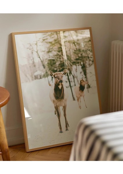 Karda Yürüyen Geyikler Poster indirimleri