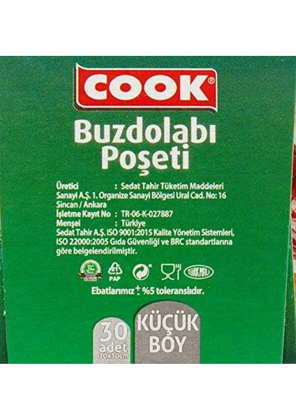 Cook Buzdolabı Poşeti 3+1 Ekonomik Paket Karma 2 Küçük Boy + 2 Orta Boy modelleri