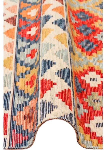 Ürgüp 02 Aqua %100 Pamuk ile Üretilen Etnik Desenlere Sahip Yıkanabilir Çift Taraflı Ince Yıkanabilir Kilim fırsatları