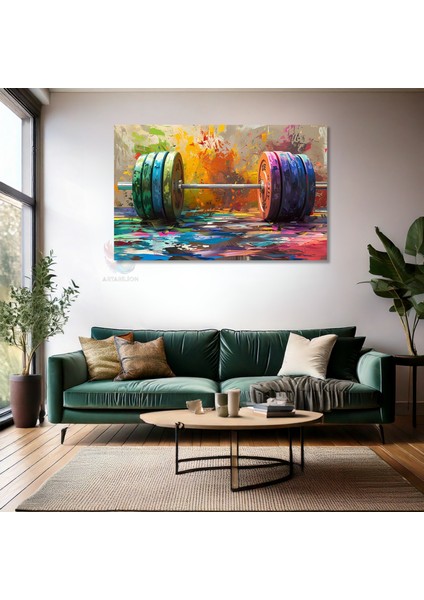 Yatay Kanvas Tablo Gym Spor Salonu Tablosu Modern Duvar Tablosu Kanvas Salon Ofis Tablosu fiyatları