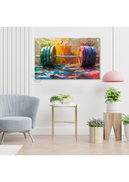 Yatay Kanvas Tablo Gym Spor Salonu Tablosu Modern Duvar Tablosu Kanvas Salon Ofis Tablosu modelleri