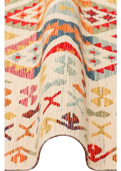 Ürgüp 08 Multy %100 Pamuk ile Üretilen Etnik Desenlere Sahip Yıkanabilir Çift Taraflı Ince Yıkanabilir Kilim fırsatları